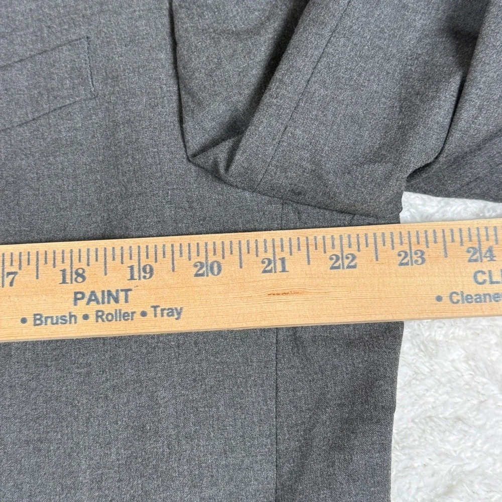 JF J. Ferrar Mens 46R 38/32 Suit Set Grey Spandex Slim Fit Professional Blazer